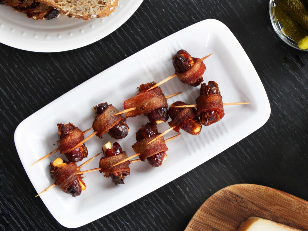 Recipe: Bacon-wrapped dates stuffed with feta cheese