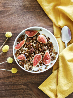 Quinoa Crunch Nut-free Granola with Dried Mulberries - Hungry Bird Eats - 2 Hungry Birds