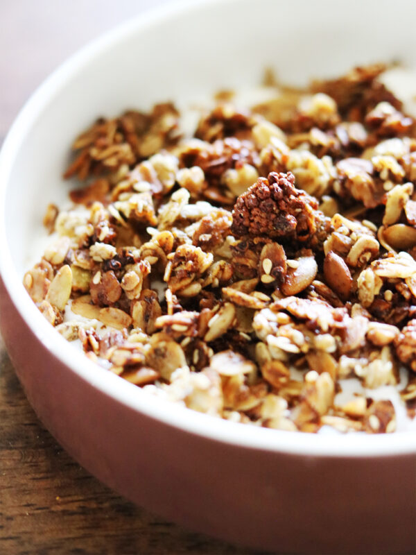 Quinoa Crunch Nut-free Granola with Dried Mulberries - Hungry Bird Eats - 2 Hungry Birds