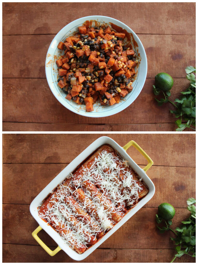 Recipe: Spicy Sweet Potato and Black Bean Enchiladas