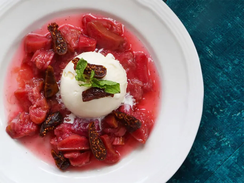 Recipe: Rhubarb Soup with Ice Cream and Figs