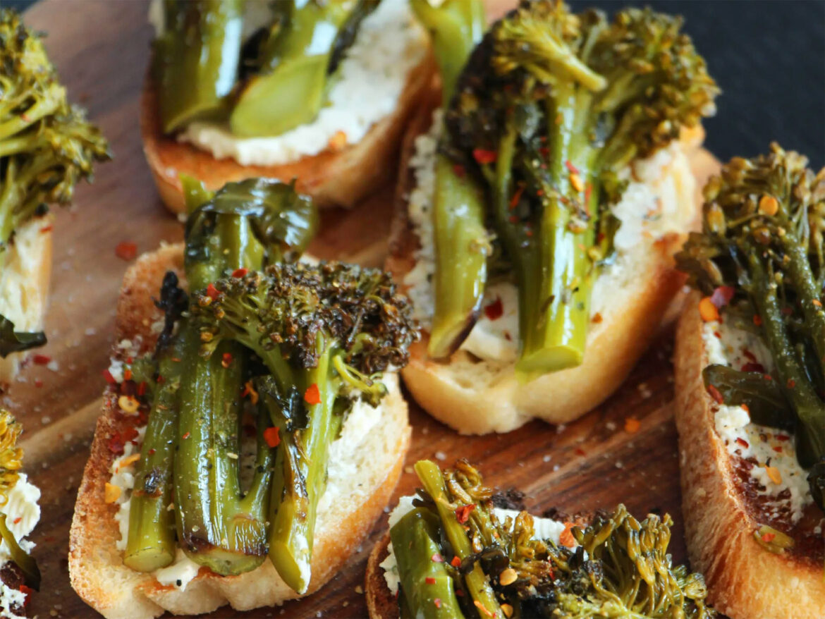 Recipe: Goat Cheese and Broccoli Rabe Crostini