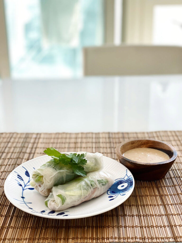 Recipe: Rice paper rolls with roast duck and avocado