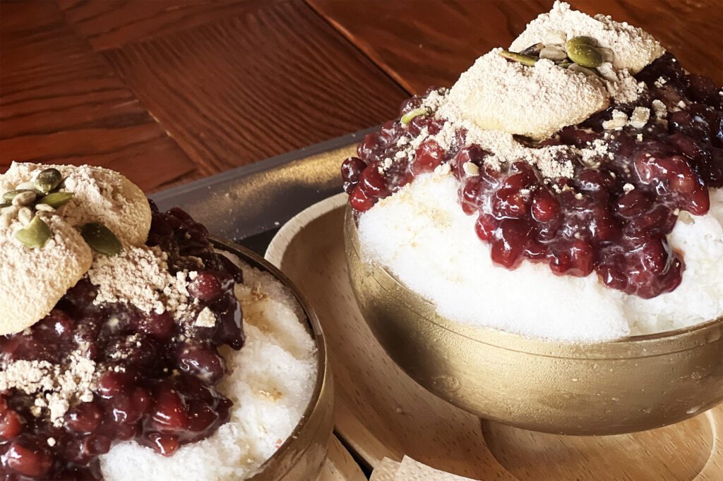 Patbingsu - Korean shaved ice with sweet red beans