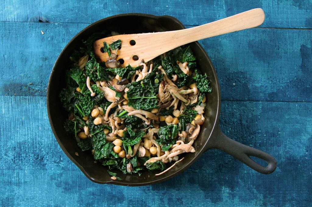 Recipe: Polenta with Kale & Mushrooms