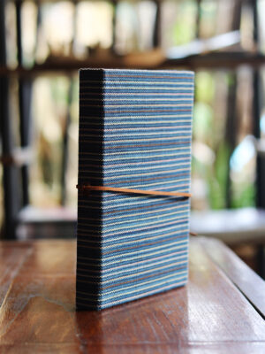 Blue Handcrafted Notebook with Handwoven Cotton Cover - Mitzie Mee Shop