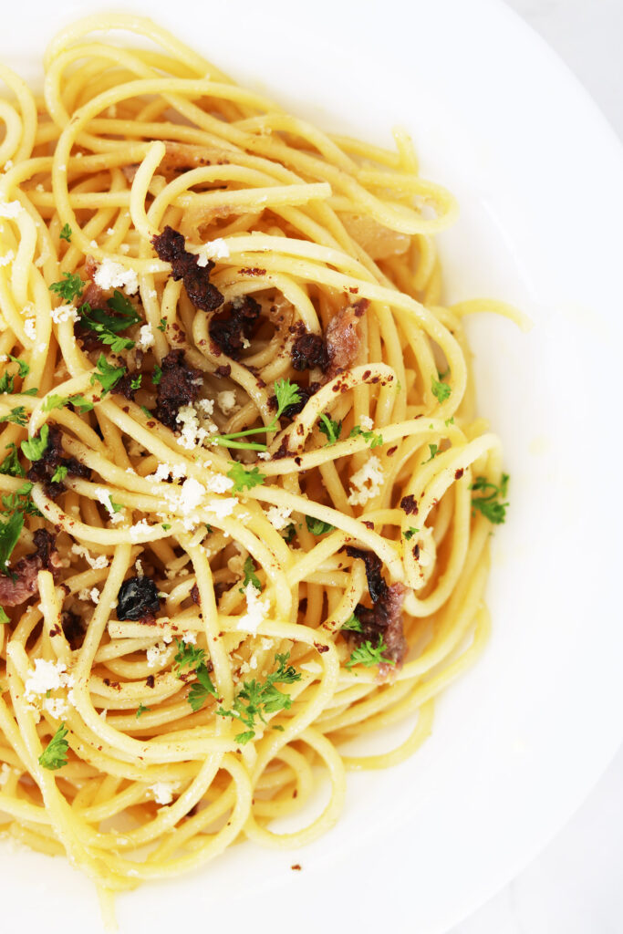 Recipe: Pantry Pasta with Olive Tapenade and Anchovy