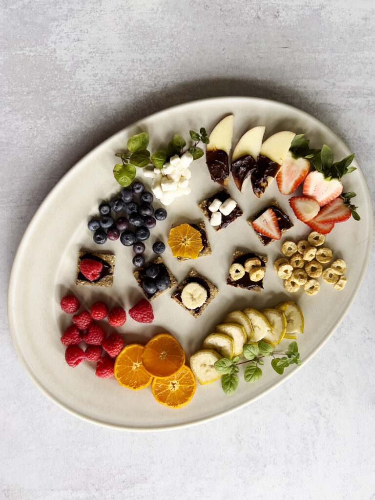 The Summer Bliss Platter - Fruits, Berries, Seed Crackers and Chocolate Spread