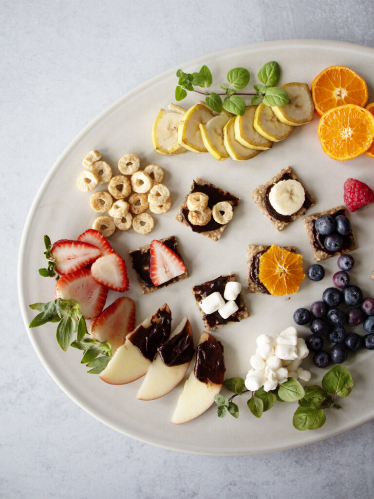 The Summer Bliss Platter - Fruits, Berries, Seed Crackers and Chocolate Spread